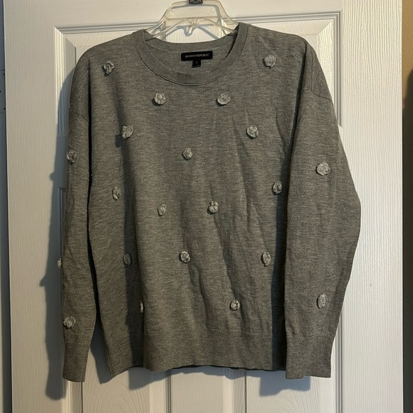 Banana Republic women’s gray crew neck wool blend sweater size large - Picture 1 of 8